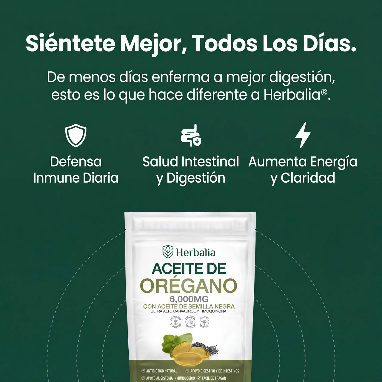 Herbalia™ Aceite de Orégano con Aceite de Semilla negra