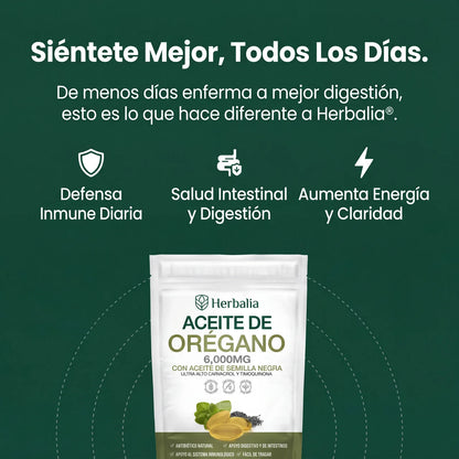 Herbalia™ Aceite de Orégano con Aceite de Semilla negra
