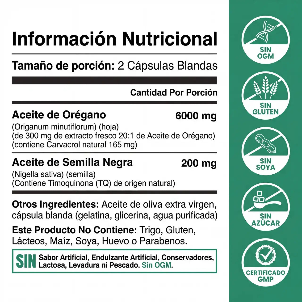 Herbalia™ Aceite de Orégano con Aceite de Semilla negra