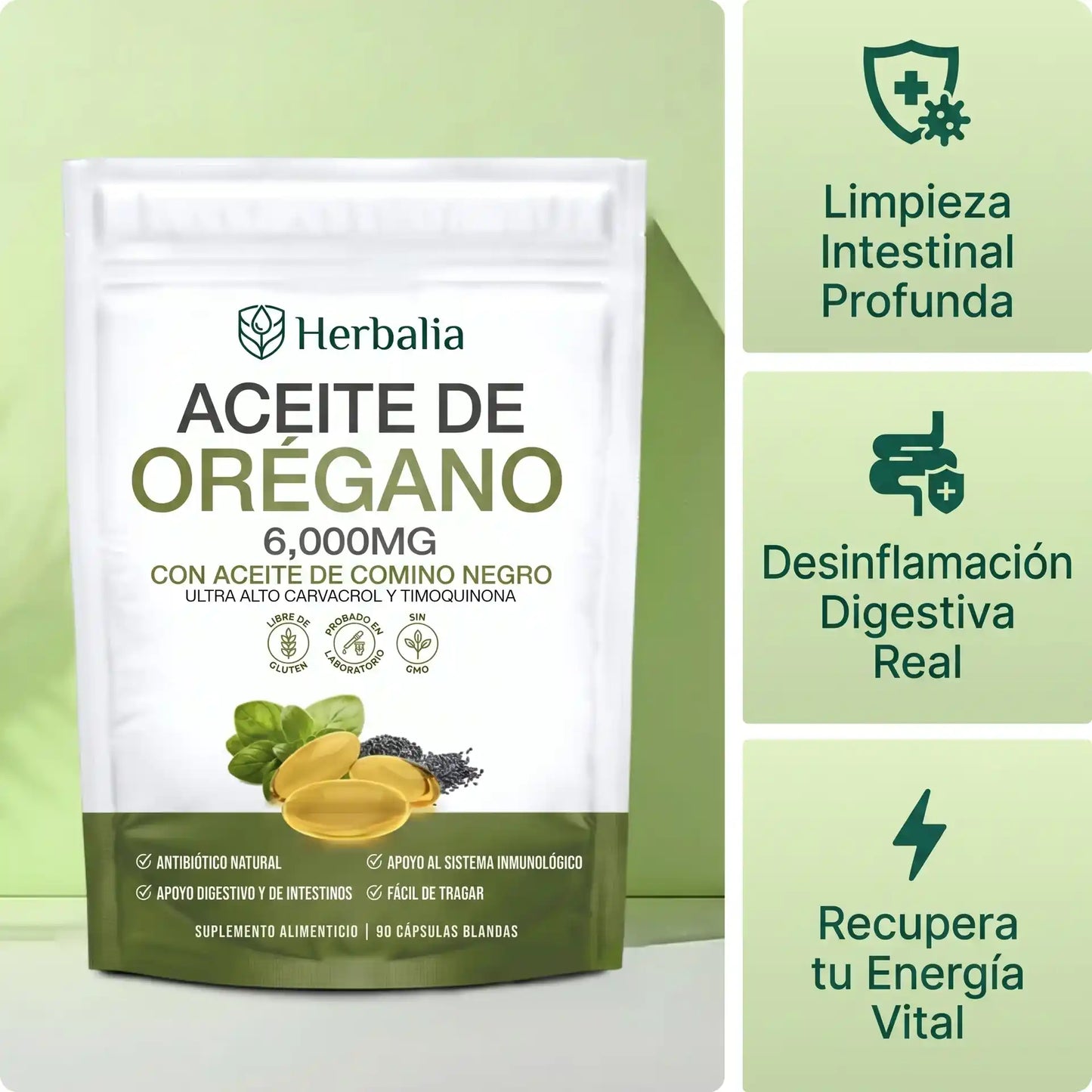 Herbalia™ Aceite de Orégano con Comino Negro